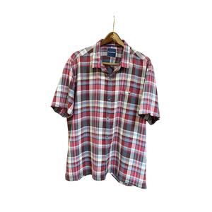 Tommy Bahama Men’s 100% Silk Plaid Button Up Short Sleeve Shirt 3XL